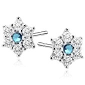 Cercei argint cu piatra bleu DiAmanti Z1127ER_AQ-DIA Cercei argint cu piatra bleu DiAmanti Z1127ER_AQ-DIA